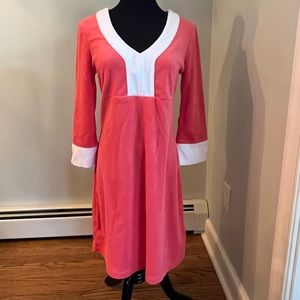 Lilly Pulitzer Coral and White Terrycloth Beach Cover-up Size Small NWOT